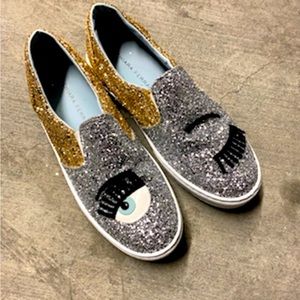 New CHIARA FERRAGNI Sparkle Slip On Sneakers